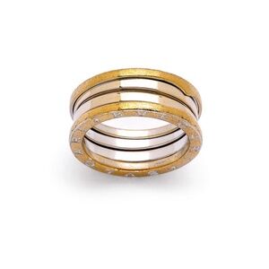 BULGARI B Zero Ring 18KT Yellow + White Gold Size 9.5